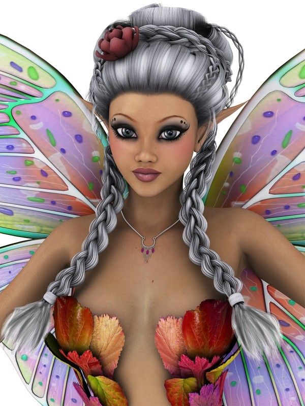 femme papillon 3D